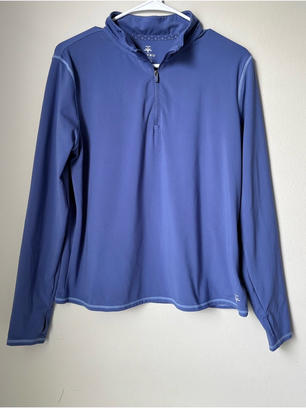 Soybu 1/4 Zip Active Top Blue L/G Long Sleeve Athletic Pullover
